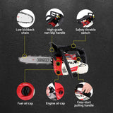 Giantz 25cc Petrol Chainsaw 10 Bar E-Start Tree Pruning Chain Saw - Rear View