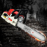 Giantz Chainsaw Petrol 62CC 20 Bar Commercial E-Start Pruning Chain Saw,Giantz Chainsaw Petrol 62CC 20 Bar Commercial E-Start Pruning Chain Saw 4.5HP - Low Angle