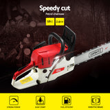 Giantz 58cc Petrol Chainsaw 20 Inch Bar Chain Saw Tree Pruner 2 Stroke E-Start - 45-Degree Angle