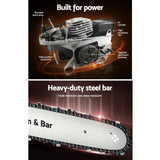 Giantz Chainsaw Petrol 52CC 20 Oregon Bar Commercial E-Start Pruning Chain Saw - Rear View