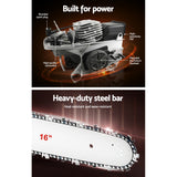 Giantz Chainsaw Petrol 45CC 16 Bar Commercial E-Start Pruning Chain Saw
