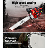Giantz Chainsaw Petrol 58CC 22 Bar Commercial E-Start Pruning Chain Saw,Giantz Chainsaw Petrol 58CC 22 Bar Commercial E-Start Pruning Chain Saw 4.2HP - Close-Up Angle
