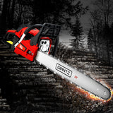 Giantz Chainsaw Petrol 58CC 22 Bar Commercial E-Start Pruning Chain Saw,Giantz Chainsaw Petrol 58CC 22 Bar Commercial E-Start Pruning Chain Saw 4.2HP - Low Angle