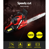 Giantz Chainsaw Petrol 52CC 20 Bar Commercial E-Start Pruning Chain Saw,Giantz Chainsaw Petrol 52CC 20 Bar Commercial E-Start Pruning Chain Saw 4.0HP - 45-Degree Angle