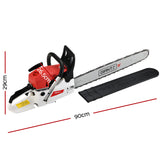 Giantz Chainsaw Petrol 62CC 20 Bar Commercial E-Start Pruning Chain Saw Spark Plug - Front View