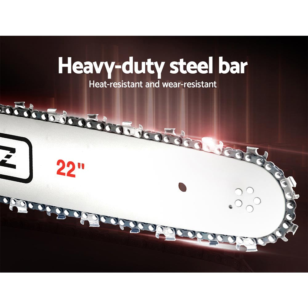 Giantz Chainsaw Petrol 62CC 22 Bar Commercial E-Start Pruning Chain Saw