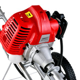 Giantz 52cc Petrol Brush Cutter Whipper Saw Trimmer 2 Stroke 3-in-1 Wheel - Top-Down View