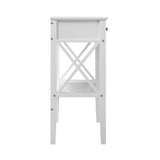 Oikiture Console Table Wooden Hallway Display Stand - Front View