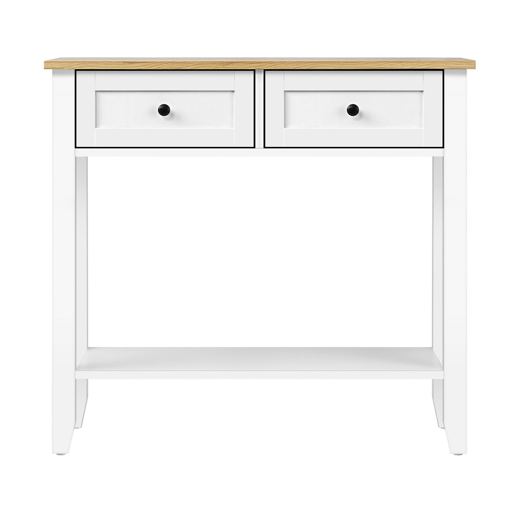 Oikiture Console Table Hallway 2 Drawers Display Shelf