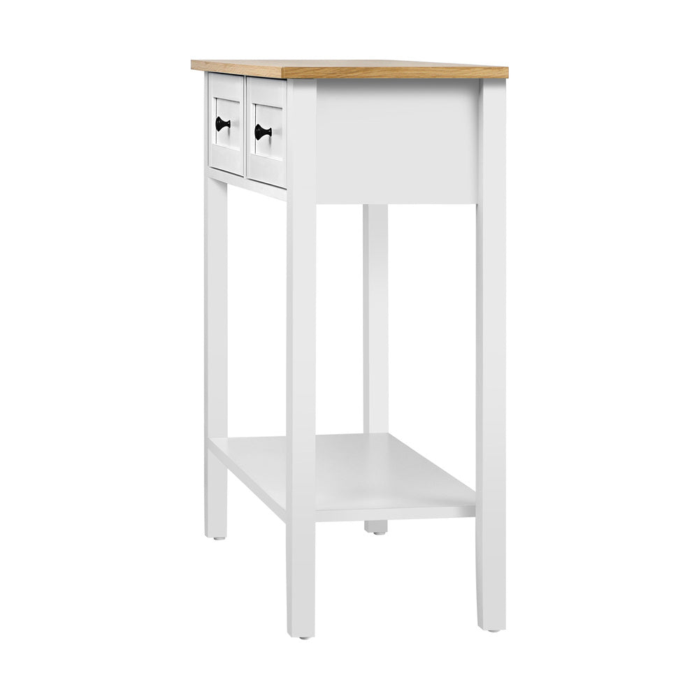 Oikiture Console Table Hallway 2 Drawers Display Shelf