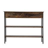 Oikiture 3-Tier Console Table with 2 Drawers - Extra Image