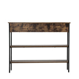 Oikiture 3-Tier Console Table with 2 Drawers