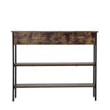 Oikiture 3-Tier Console Table with 2 Drawers - Top-Down View