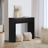 Oikiture Console Table with Drawer Black - Front View