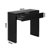 Oikiture Console Table with Drawer Black