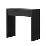 Oikiture Console Table with Drawer Black - Rear View