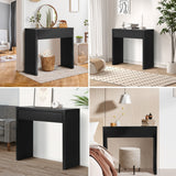 Oikiture Console Table with Drawer Black