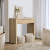 Oikiture Console Table Wood with Drawer Natural