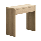 Oikiture Console Table Wood with Drawer Natural - 45-Degree Angle