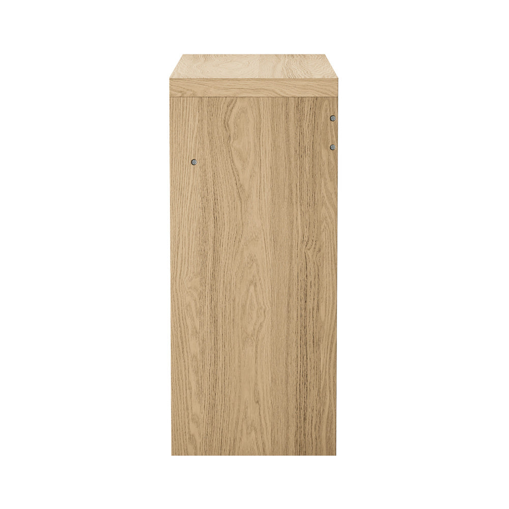 Oikiture Console Table Wood with Drawer Natural