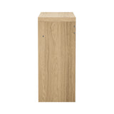 Oikiture Console Table Wood with Drawer Natural - Front View