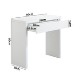 Oikiture Console Table with Drawer White