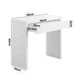 Oikiture Console Table with Drawer White - Extra Image