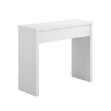 Oikiture Console Table with Drawer White - Front View