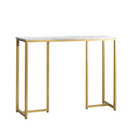 Oikiture Console Table Marble Effect Hall Display White & Gold