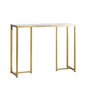 Oikiture Console Table Marble Effect Hall Display White & Gold