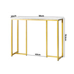 Oikiture Console Table Marble Effect Hall Display White & Gold