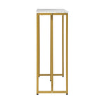 Oikiture Console Table Marble Effect Hall Display White & Gold