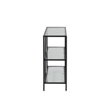 Oikiture Console Table Tempered Glass 3 Shelves Black - Extra Image