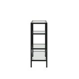 Oikiture Console Table Tempered Glass 4 Shelves Black