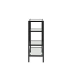 Oikiture Console Table Tempered Glass 4 Shelves Black