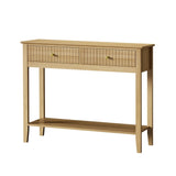 Oikiture 2-tier Console Table 100cm with 2 Storage Drawer