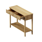 Oikiture 2-tier Console Table 100cm with 2 Storage Drawer