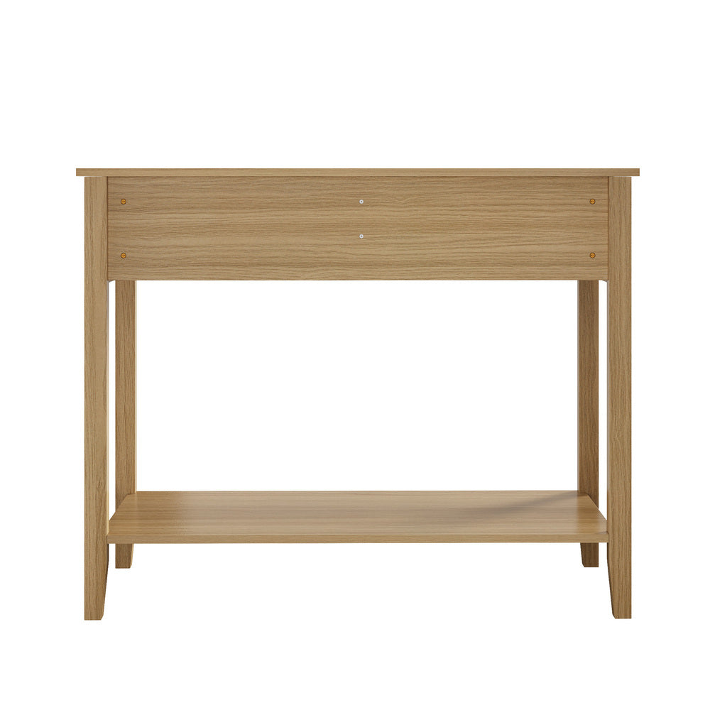 Oikiture 2-tier Console Table 100cm with 2 Storage Drawer