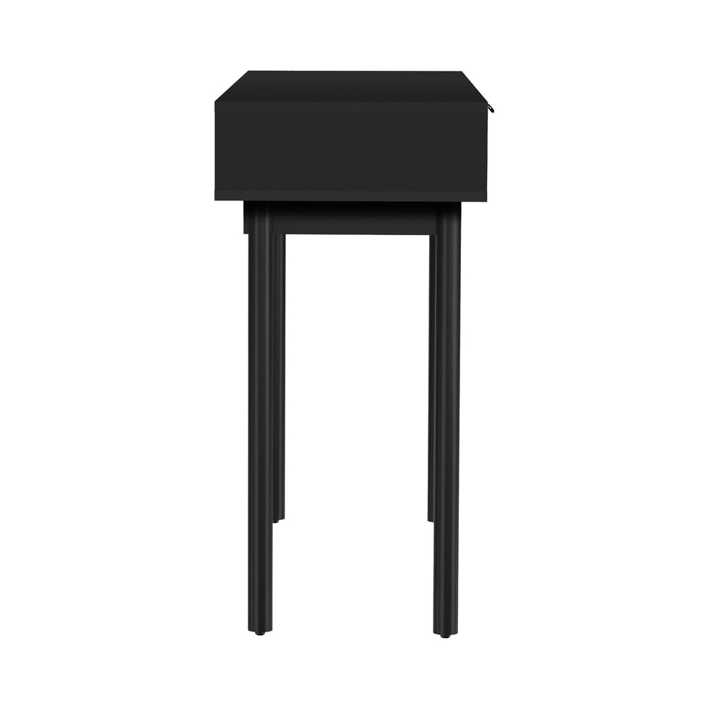 Oikiture Console Table with 2 Storage Drawer Black