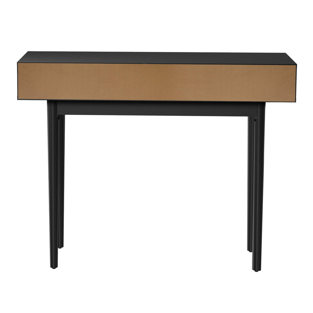 Oikiture Console Table with 2 Storage Drawer Black