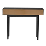 Oikiture Console Table with 2 Storage Drawer Black - Low Angle