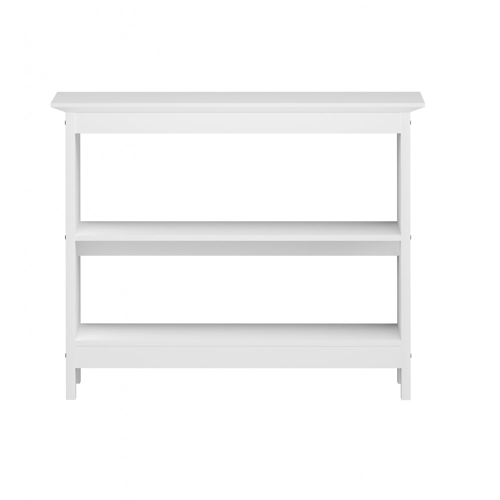 Oikiture 3-Tier Console Table Open Shelf Wooden White
