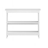 Oikiture 3-Tier Console Table Open Shelf Wooden White - Rear View