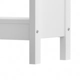 Oikiture 3-Tier Console Table Open Shelf Wooden White - 45-Degree Angle