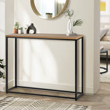 Oikiture Console Table Wooden Tabletop Black&Wood - Top-Down View