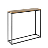 Oikiture Console Table Wooden Tabletop Black&Wood