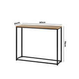 Oikiture Console Table Wooden Tabletop Black&Wood - Extra Image