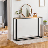 Oikiture Console Table Wooden Tabletop Black&Wood