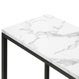 Oikiture Console Table Marble-look Iron Black&White - Top-Down View