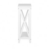 Oikiture 2-Tier Console Table X-Design Wooden White